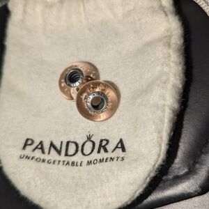 Pandora pink Murano glass spacer - set of 2